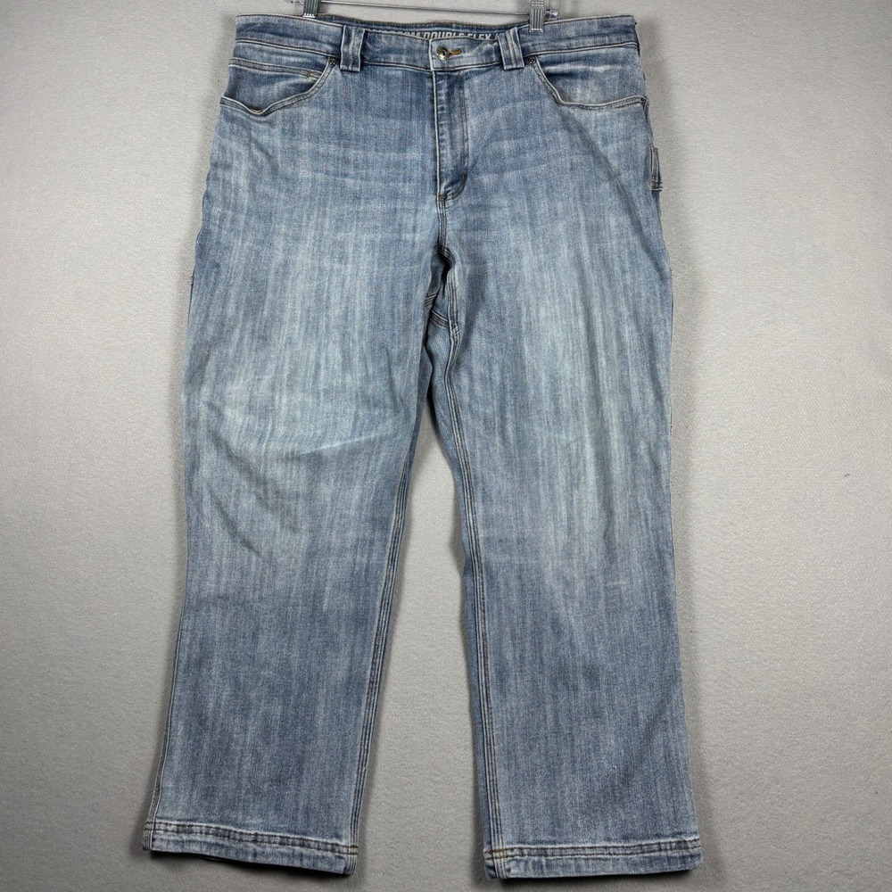 Duluth Trading Co Ballroom Double Flex Carpenter Jeans 40x28 Relaxed Light Blue